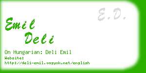 emil deli business card